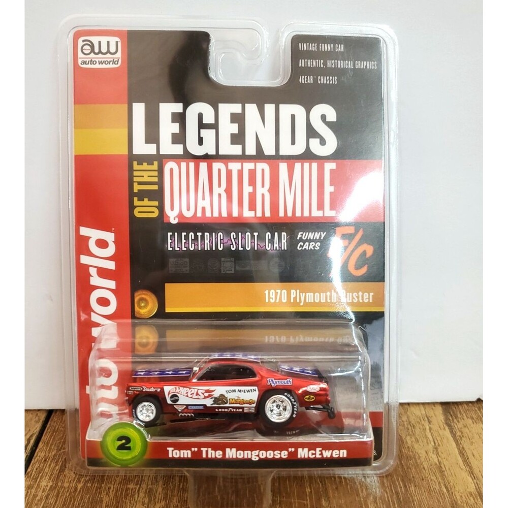 Auto World Tom McEwen Mongoose 1970 Plymouth Duster HO Slot Car CHASE iWheels